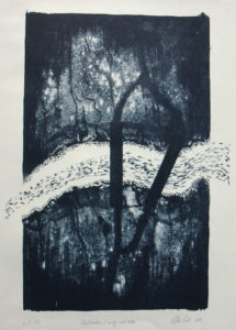 Ola Eibl, Flussbrücken, 2016, Lithografie, 25,5 x 34 cm