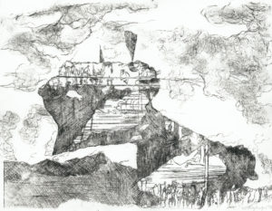Susanne Freyberger, Westpassage, 2016, Kaltnadelradierung, 25,5 x 33 cm