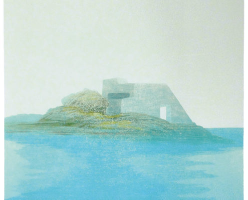 Petra Schuppenhauer, Insel, 2016, Farbholzschnitt, verlorene Form, 30 x 35 cm