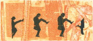 Heike Stephan, Blick einer Verehrerin, 2015, Lithografie/Aquatinta überdruckt, 18 x 41 cm