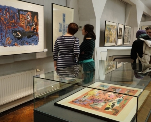 Blick in die Ausstellung der 35. Leipziger Grafikbörse