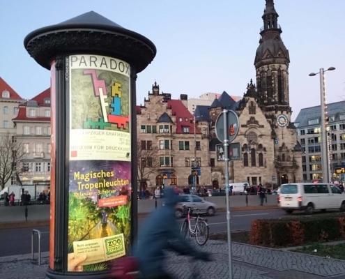 35. Leipziger Grafikbörse – Citylight zur Ausstellung im Museum für Druckkunst