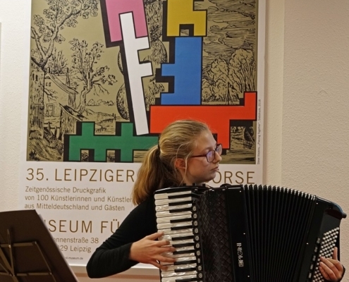 35. Leipziger Grafikbörse – Musikalische Umrahmung von Anne-Kathrin Köhn (Akkordeon)