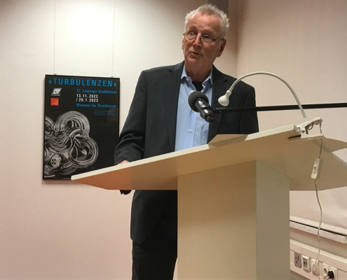 37. Grafikbörse – Vereinsvorsitzender Steffen Böttcher