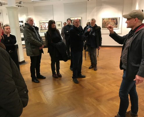 Neujahrsempfang der Leipziger Grafikbörse - Harald Alff führt durch die aktuelle Ausstellung „Turbulenzen“
