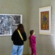 Blick in die Ausstellung der 37. Grafikbörse in der KunstWandelhalle Bad Elster