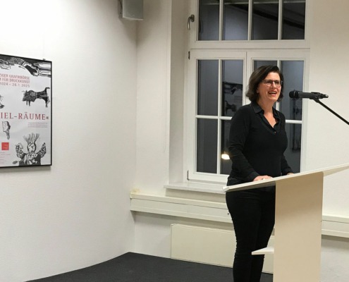 Eröffnung der 38. Leipziger Grafikbörse – Begrüßung durch Katharina Walter, Direktorin des Museums
