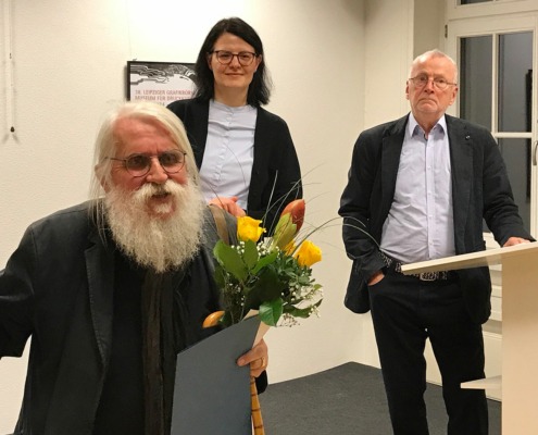 Eröffnung der 38. Leipziger Grafikbörse – Horst Peter Meyer, Weimar, erhält den Wolfgang-Schreiner-Stiftungspreis