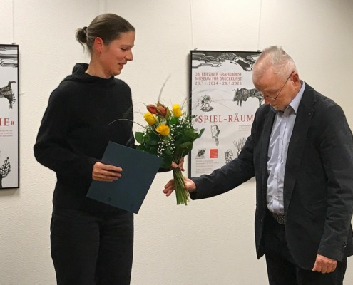 Eröffnung der 38. Leipziger Grafikbörse – Stefanie Hofer, München, erhält den Karl-Krug-Preis der Leipziger Grafikbörse