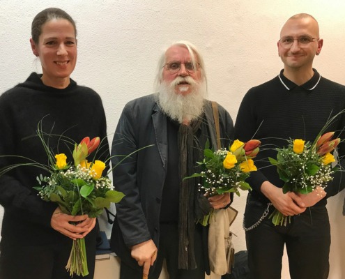 Die Preisträger der 38. Leipziger Grafikbörse: Stefanie Hofer, Horst Peter Meyer, Jens Schubert