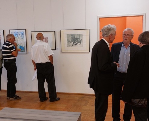 Eröffnung der 38. Leipziger Grafikbörse „SPIEL-RÄUME“ im Schloss Museum Glauchau – Blick in die Ausstellung